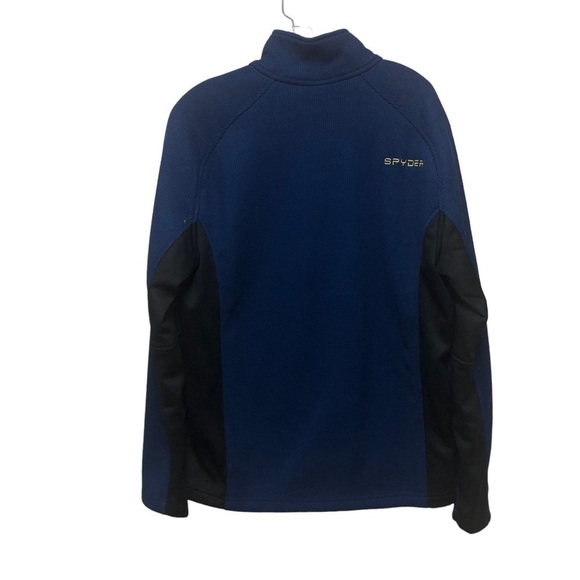 Spyder Men’s Knit Blue Outbound Core 1/4 Zip Pullover Sweatshirt Jacket Mens L - Picture 2 of 12